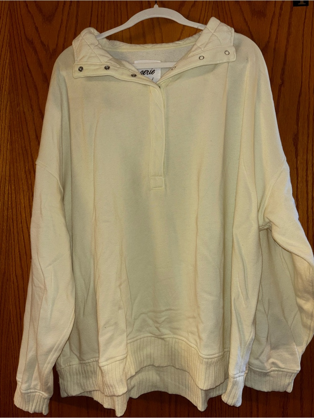 Aerie Yellow Button Quarter Sweater